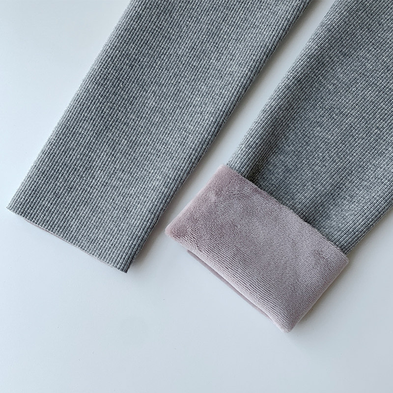 加绒加厚打底裤女外穿弹力一体绒棉裤高腰紧身灰色冬季螺纹保暖裤,淘宝优惠券,粉丝福利购,淘宝优惠卷