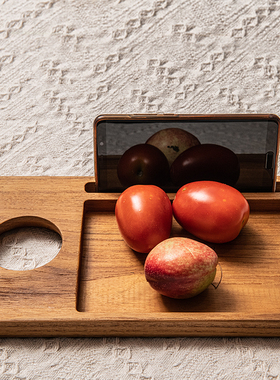 皇吉柚木缅甸干泡支撑简约风茶盘