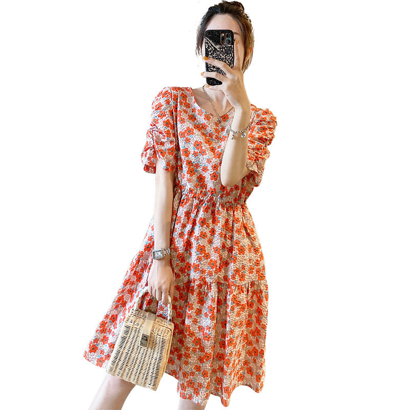 法式桔梗复古收腰显瘦气质连衣裙 紫陌悠连衣裙