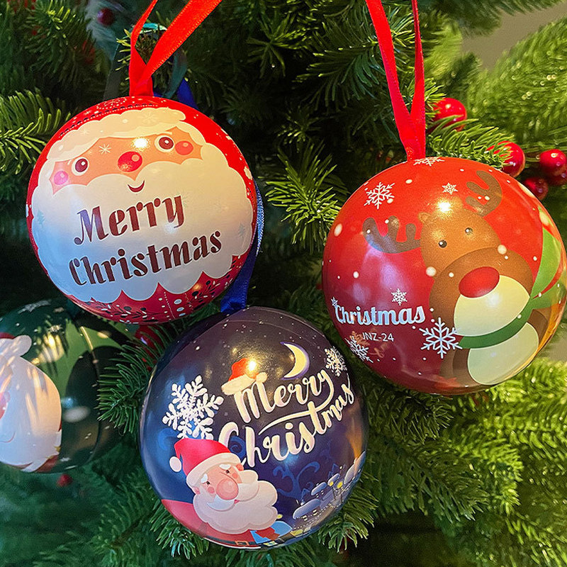 圣诞糖果盒平安夜圣诞节儿童礼物盒子小礼品伴手礼马口铁糖果罐圣诞树装饰挂件幼儿园小学生奖品糖果球包装盒,淘宝优惠券,粉丝福利购,淘宝优惠卷