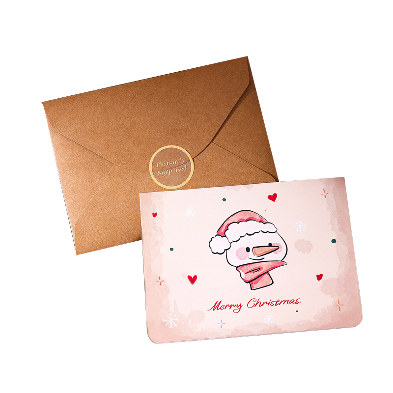 Christmas card + envelope + sealing sticker + opp bag set