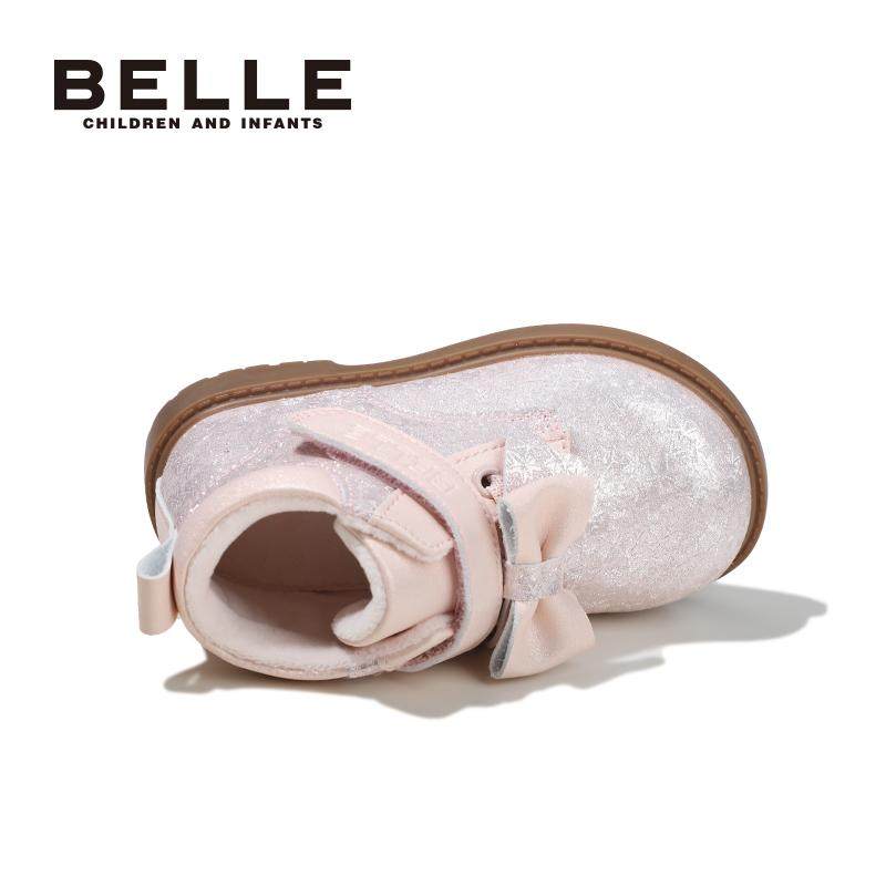 百丽童鞋冬季加绒保暖时装靴软底百搭小皮靴女童洋气蝴蝶结宝宝靴,淘宝优惠券,粉丝福利购,淘宝优惠卷