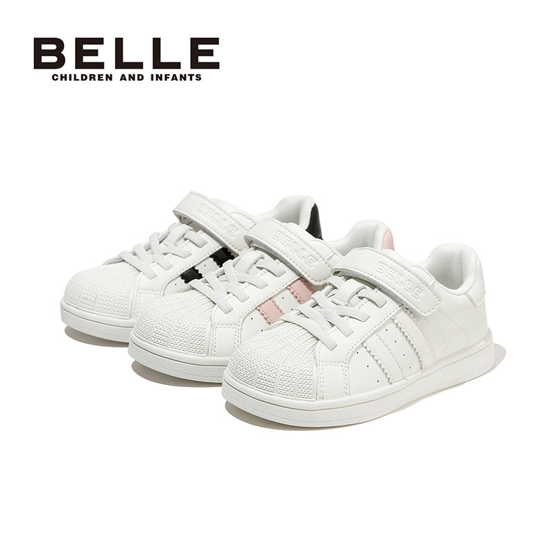 百丽童鞋小白鞋秋冬透气男女童休闲运动鞋