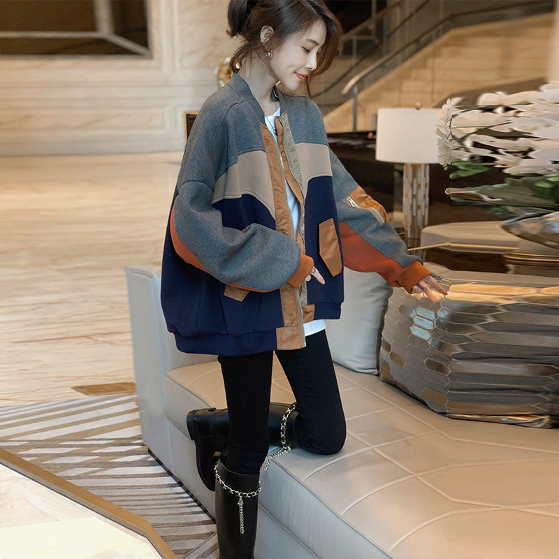 休闲棒球服短款宽松大码爆款夹克 赛美意女装短外套