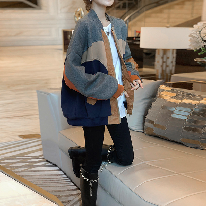 休闲棒球服短款宽松大码爆款夹克 赛美意女装短外套