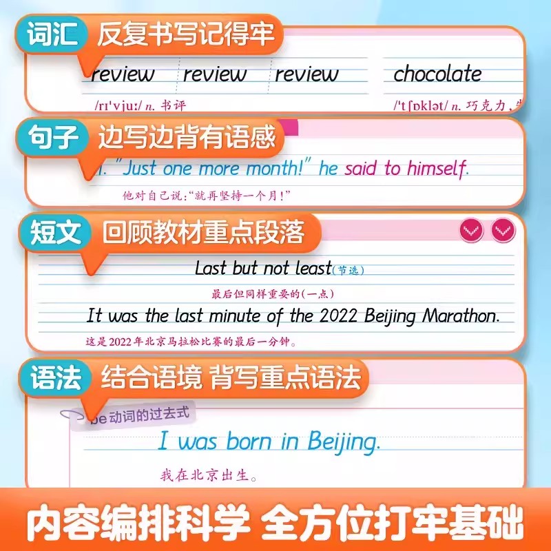 初中衡水体英语字帖外研版七年级上册下册课本同步英文练字帖外研社初中生八年级硬笔临摹练字帖初一初二78年级单词作文练字本