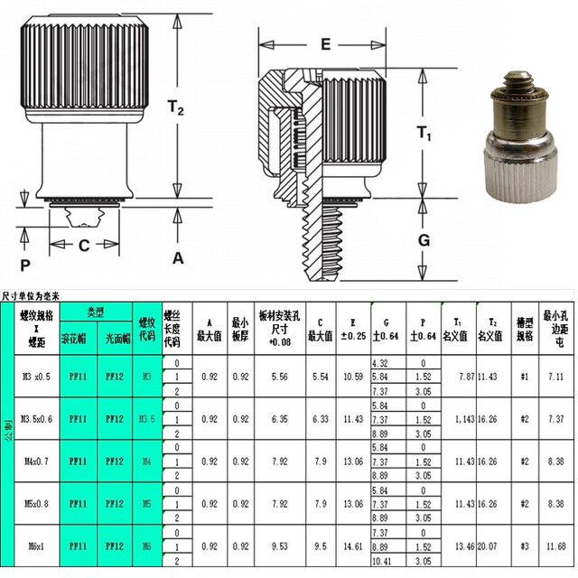 Loosen screws PF11-M3M4M5M6 spring rivet bolt panel cabinet combination screw rivet screw