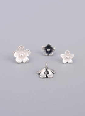 S925纯银五瓣花手工挂件