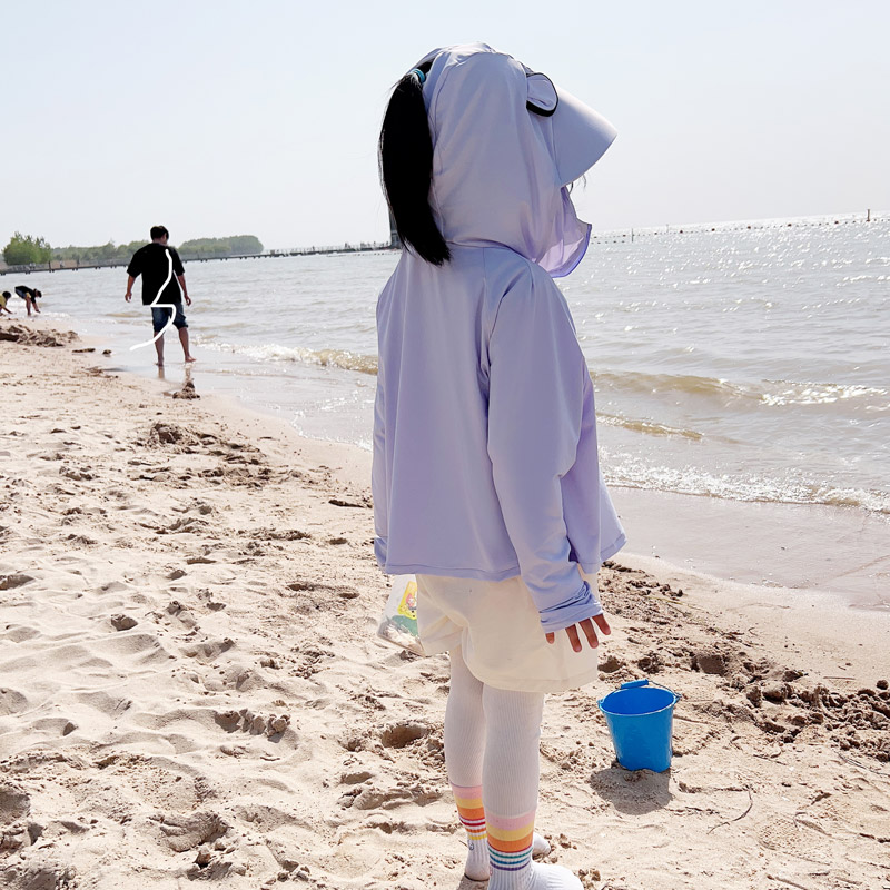 儿童防晒衣女童薄款冰丝upf50防紫外线夏季透气男宝宝沙滩防晒服 - 图3