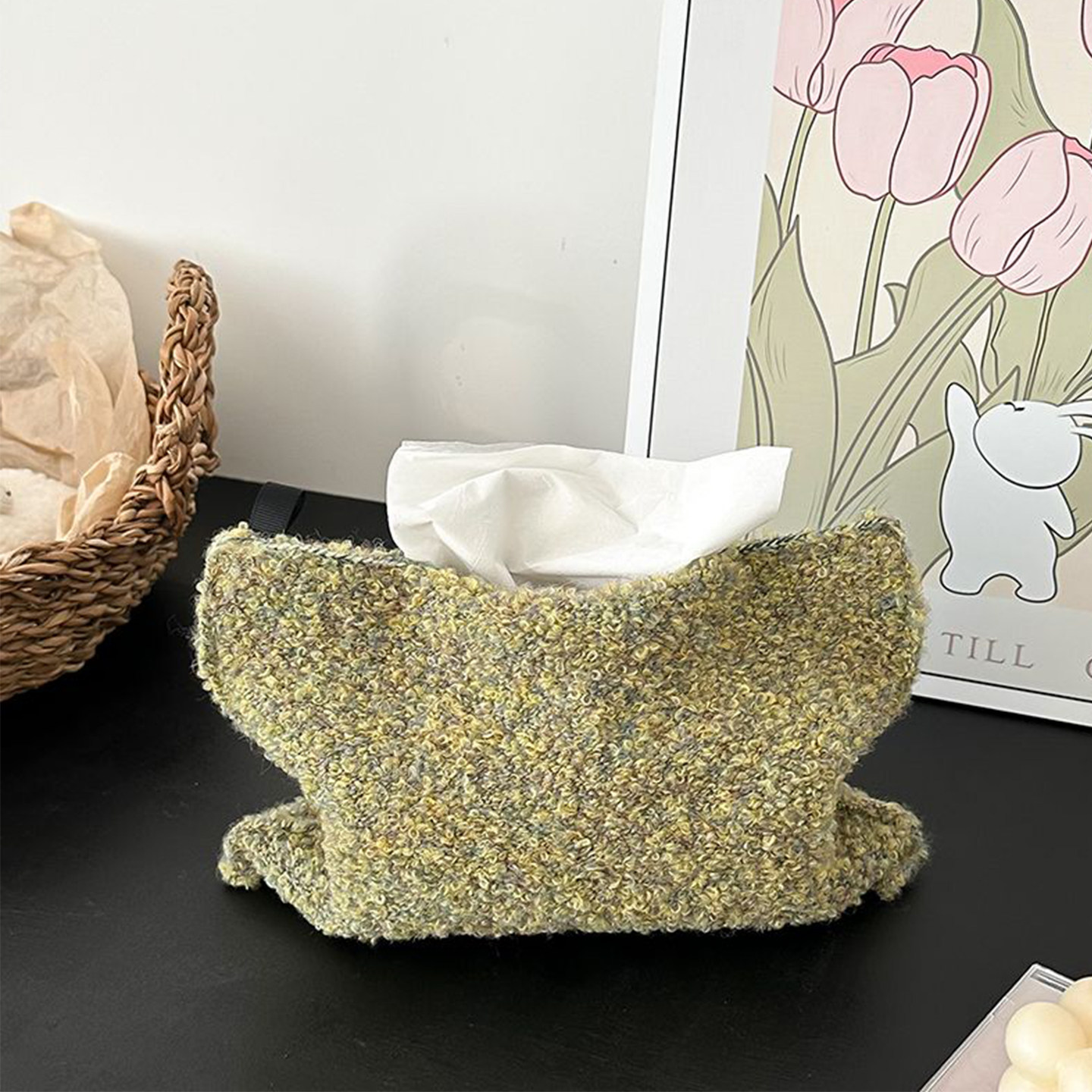 针织布艺纸巾盒家用简约复古餐桌面客厅抽纸车载收纳袋装饰品摆件,淘宝优惠券,粉丝福利购,淘宝优惠卷