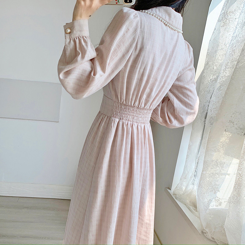 秋装2020年新款收腰显瘦气质连衣裙 倪惑连衣裙