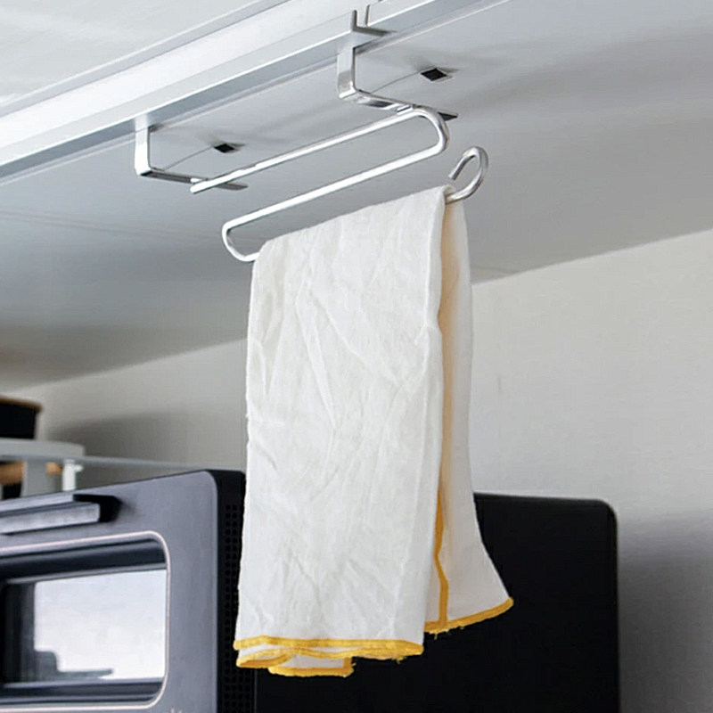 DEARYOU日本进口家事问屋304不锈钢插入式抹布架柜门毛巾晾晒架,淘宝优惠券,粉丝福利购,淘宝优惠卷