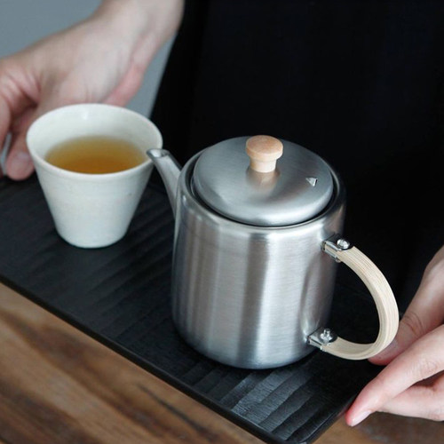 日本进口相泽工房Aizawa304不锈钢功夫茶壶家用手作迷你茶具400ml - 图0