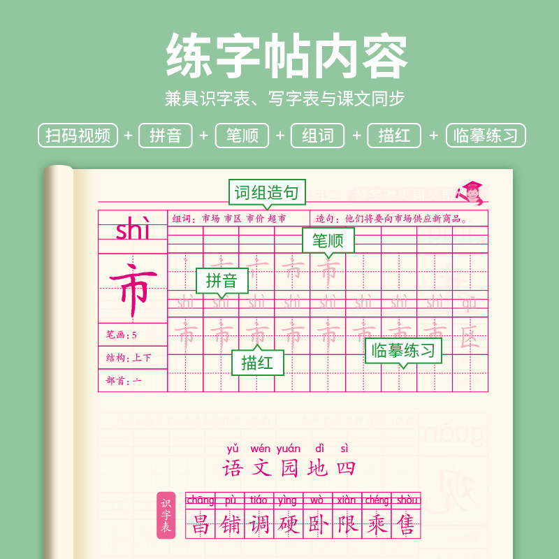 2025秋新版二年级字帖一年级三人教版语文课文同步上册下册小学生楷书部编版生字带拼音笔画笔顺每日一练写字表天天练儿童正楷练习