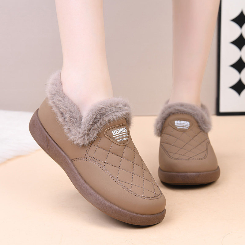 老北京布鞋女鞋冬季皮面防水防寒鞋加绒保暖妈妈鞋中老年防滑软底,淘宝优惠券,粉丝福利购,淘宝优惠卷