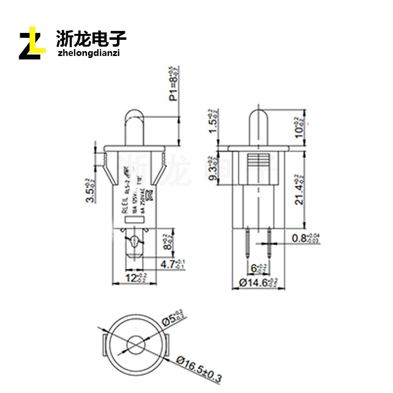 自复位按键开关按断门控开关消毒碗柜电冰箱开关 按通 - 图2