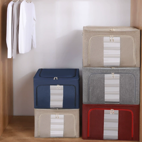 Очень большая ткань, ящик для хранения, складная коробка для хранения для домашнего использования, из хлопка и льна