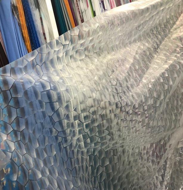 3D water cube translucent shower curtain waterproof curtain-图0