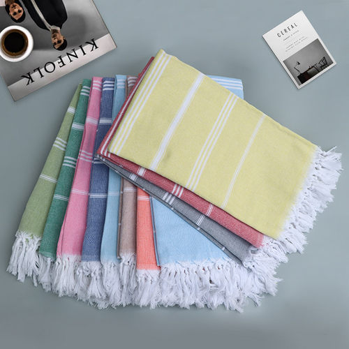 Sand-proof Tassel Turkish Striped Sauna Bath Beach Towel浴巾 - 图0