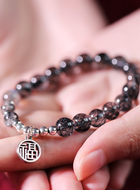 欢喜福慧银灰月光石ins风手串