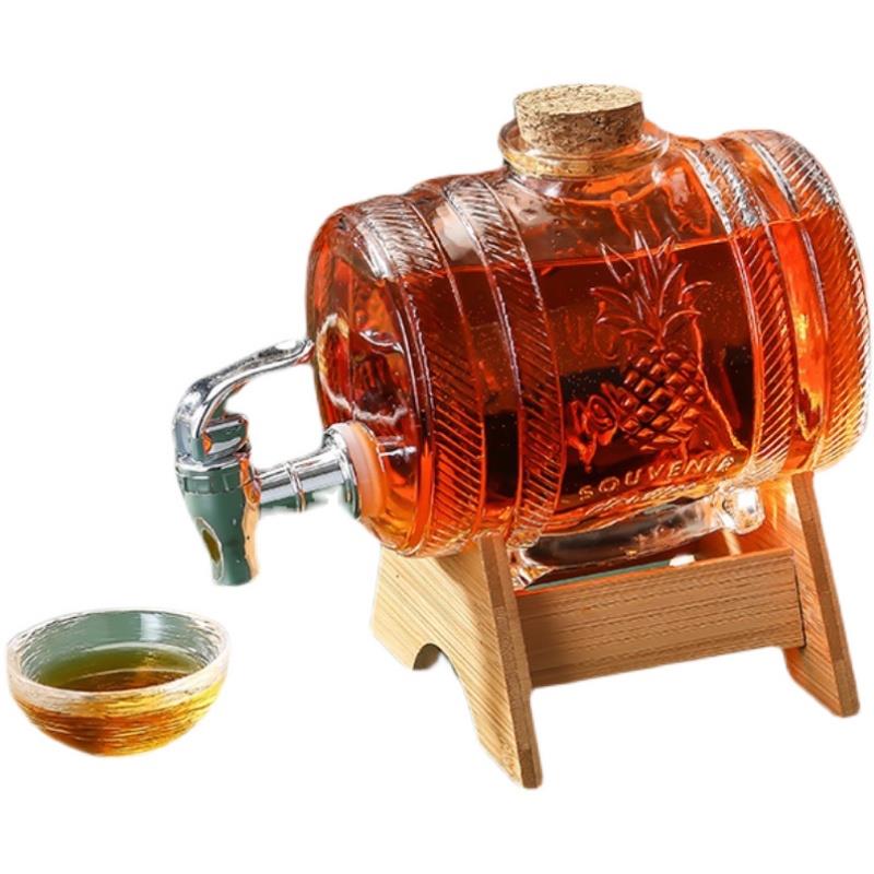 家用泡酒瓶可带龙头玻璃酿酒坛透明红酒果酒桶玻璃罐可乐醒酒器-图3