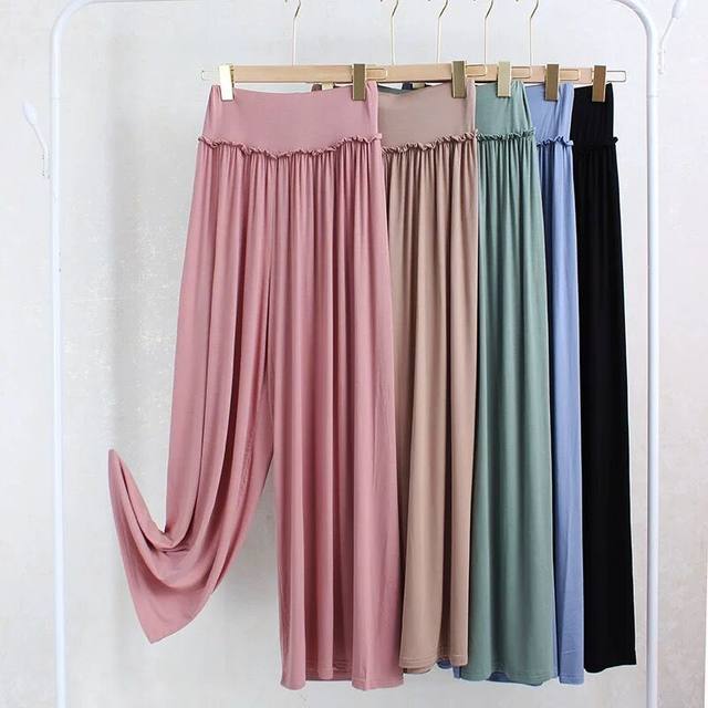 Lazy bf style loose slimming high waist casual trousers