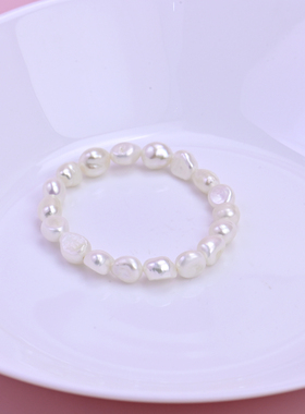 珍珠转运珠设计百搭款弹力绳手链