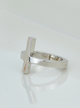 欧美风希腊百搭款十字架钛钢戒指