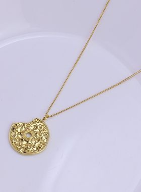 经典金色不规则设计项链锁骨链女