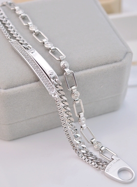 曼哈顿时尚风百搭三层手环