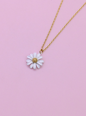 女清新雏菊项链甜美度假质感轻奢