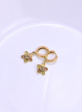 珐琅釉彩花朵彩色花瓣耳环项链女