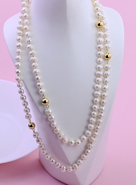 巴洛克奢华珍珠长款项链毛衣链