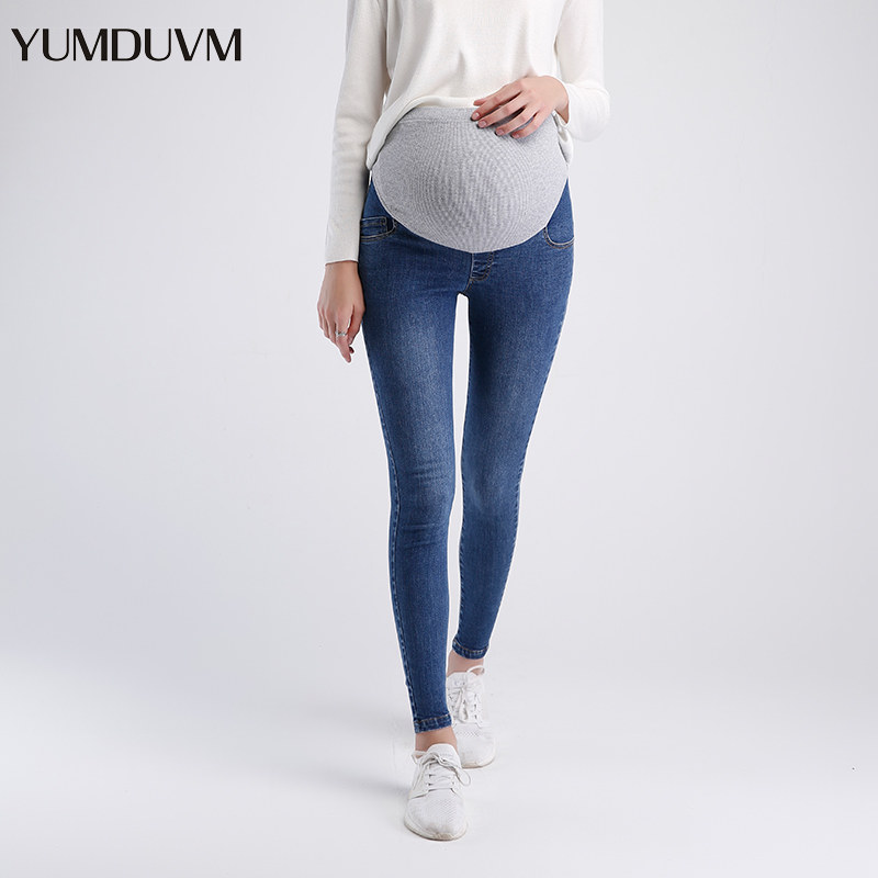 孕度孕妇蓝色秋季孕妇裤牛仔裤 yumduvm孕度孕妇打底裤