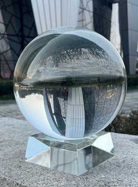 人造黄紫白透明色玻璃球佛堂摆件