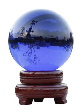 蓝色电视柜橱窗水晶球