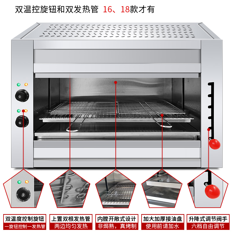 电热升降面火炉商用烤鱼炉烤肉炉烤全鸡无烟烧烤炉敞开式烤鱼烤箱 - 图1