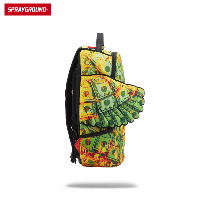 SprayGround 个性翅膀双肩包男通勤学生书包女大容量包包潮牌