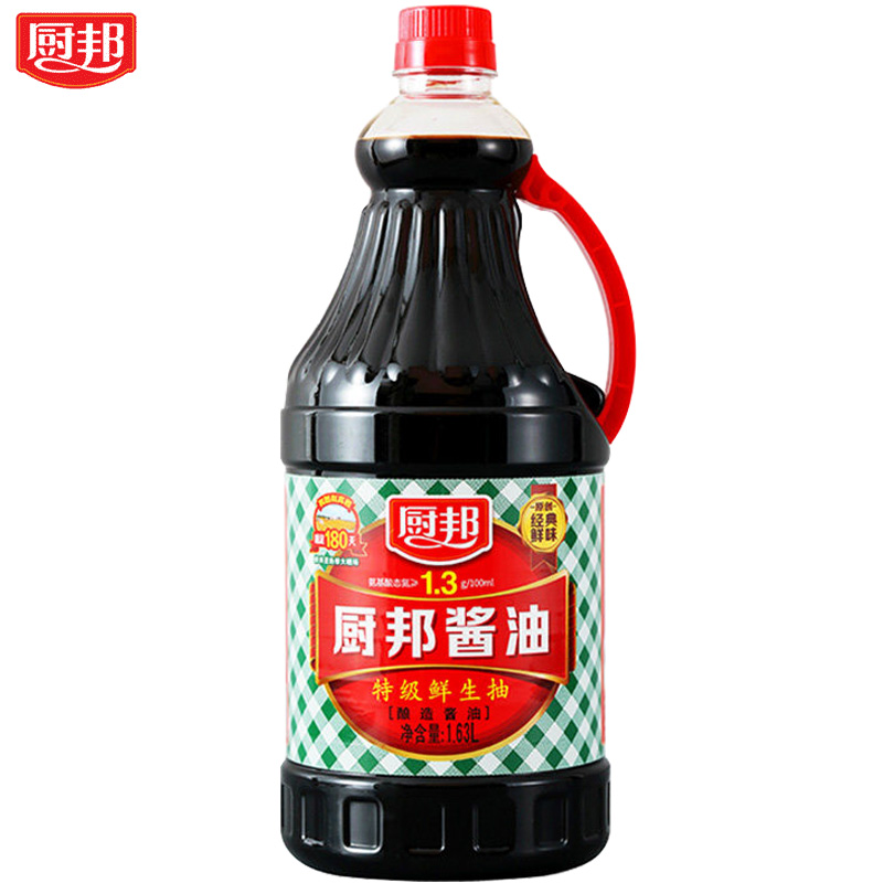 厨邦酱油1.63L/瓶特级鲜生抽生抽炒菜煮菜凉拌调味料品家庭装大瓶 - 图3