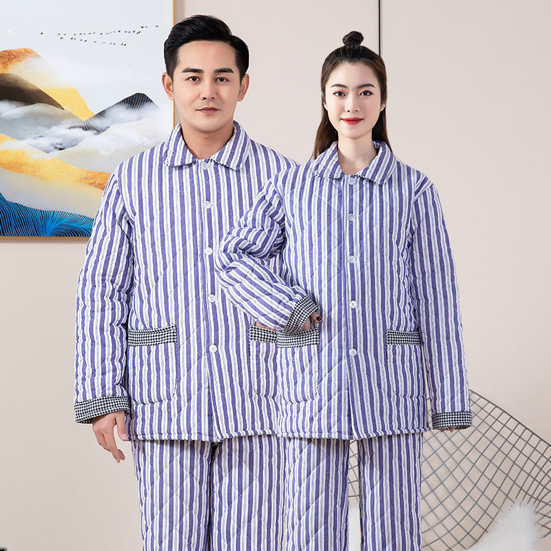 病号棉服病人服患者棉袄加厚病员服住院服条纹纯棉护理服分体套装_虎窝淘