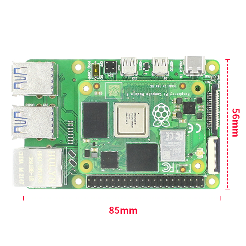 树莓派CM4转4B扩展板 Compute Module 4计算模块转PI4B转接板模块 - 图0