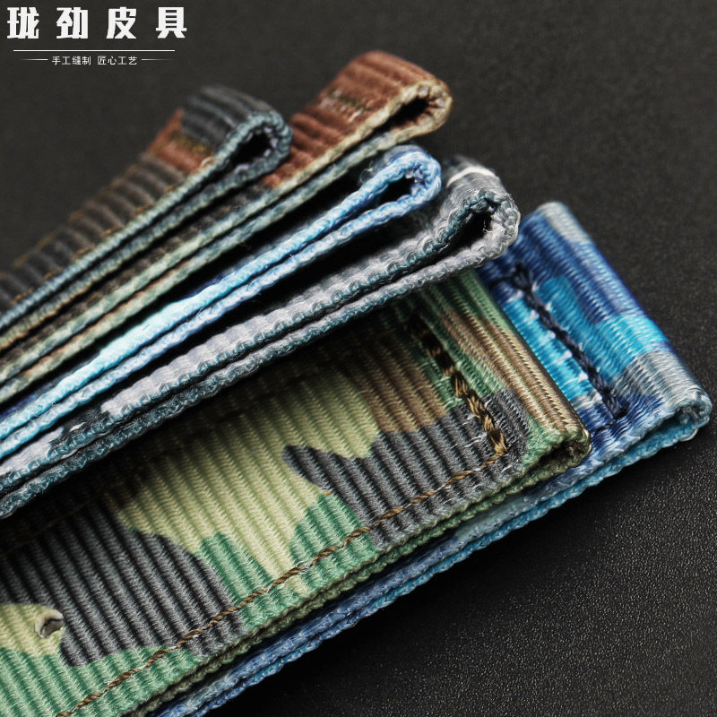 珑劲双层尼龙迷彩色20 22 24mm表带 珑劲皮具配件