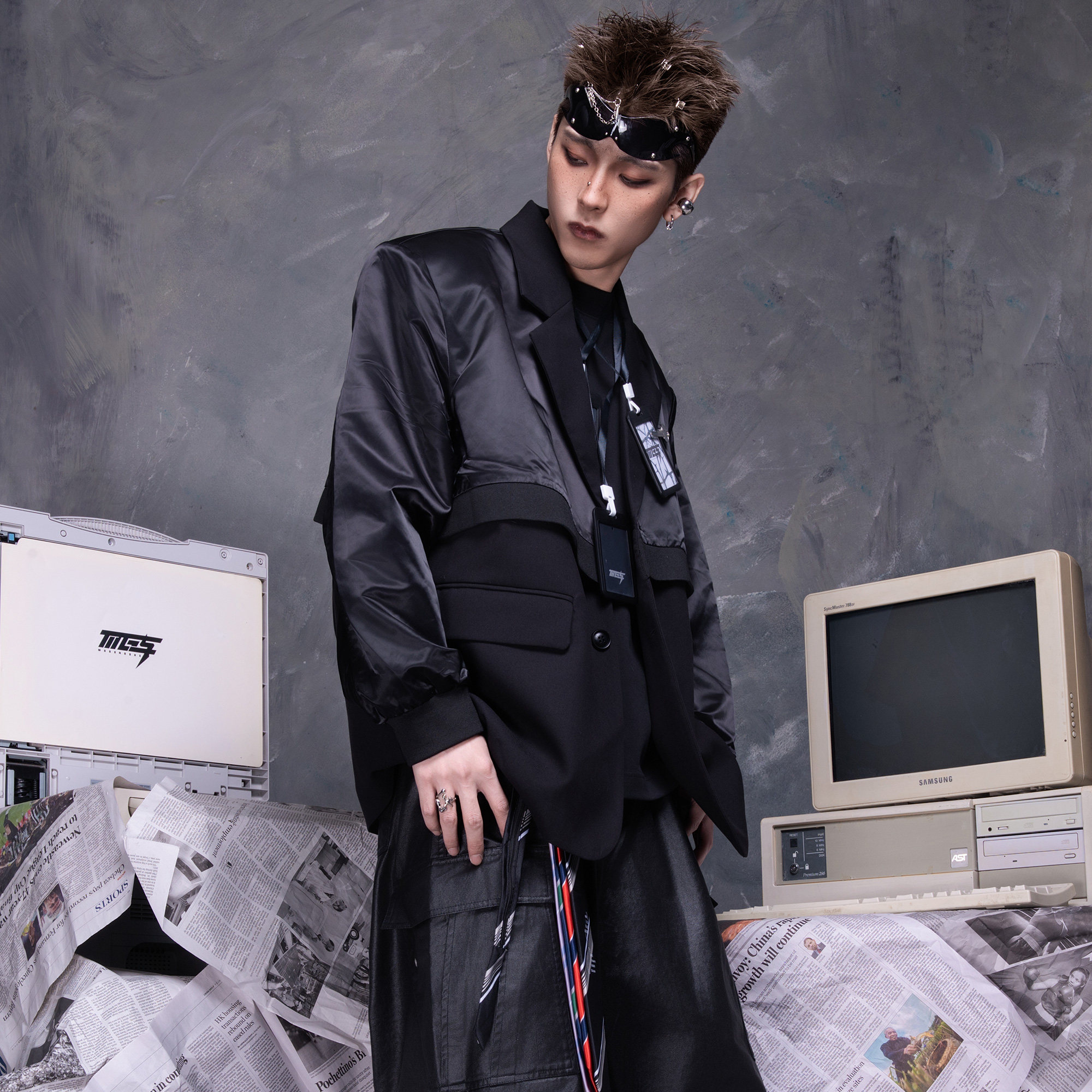 MOGONGSHE模公社2026新款潮牌痞帅垫肩西服外套女男西装休闲夹克,淘宝优惠券,粉丝福利购,淘宝优惠卷