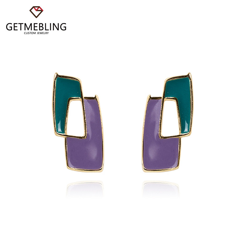 get me bling几何方块复古韩国耳环 OPECFASHION海外耳钉