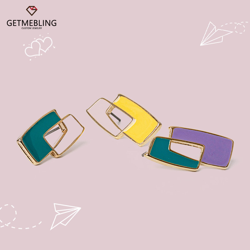 get me bling几何方块复古韩国耳环 GetMeBling海外耳钉