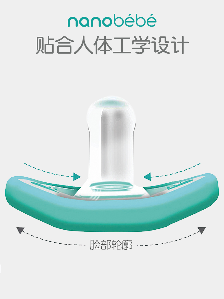 nanobebe海外旗舰店Nanobebe婴儿安抚奶嘴超软安睡型仿母乳贴合宝宝嘴型设计透明奶嘴2
