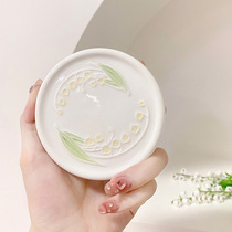 Ceramic Cup Lid-Original Design Floral Tulip Belllan Glazed Lower Color Cups Accessories Cover