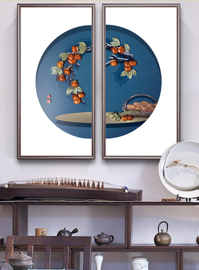 新中式入户玄关走廊挂画玉雕画客厅装饰画沙发背景U墙浮雕高档大