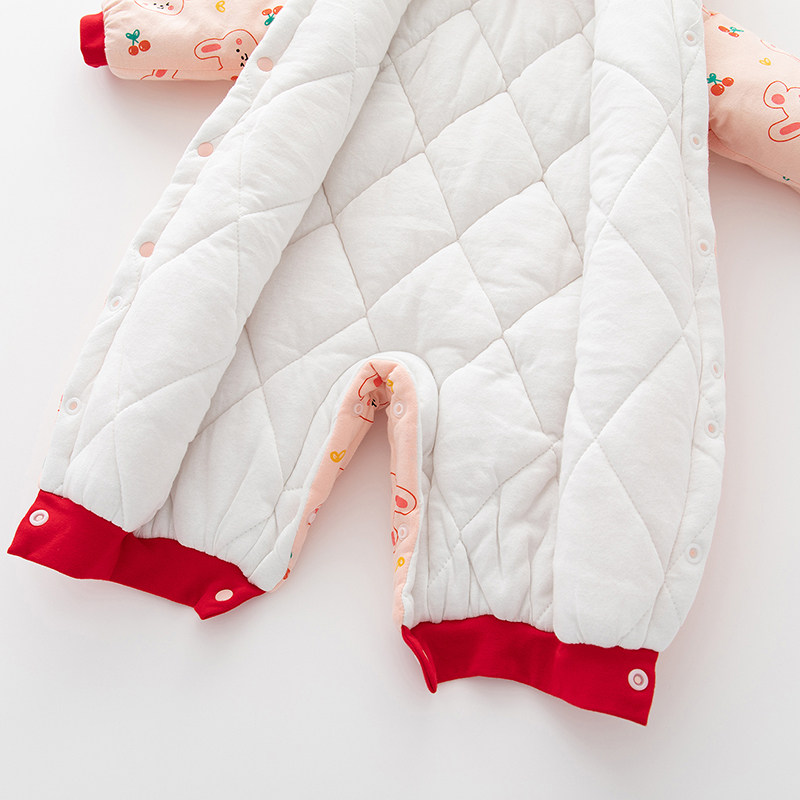冬装新生儿女宝宝纯棉外出连体衣 善婴坊连身衣/爬服/哈衣