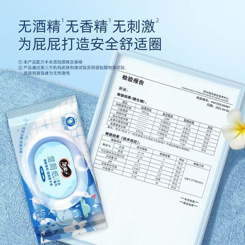 洁柔卫生湿厕纸亲肤无刺激40片*10包家庭实惠装【tk】